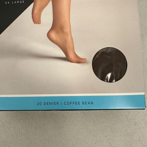 Silk Impressions Sheer Control Top Tights XXL Coffee Bean High Waisted 4-Pack - Picture 3 of 10